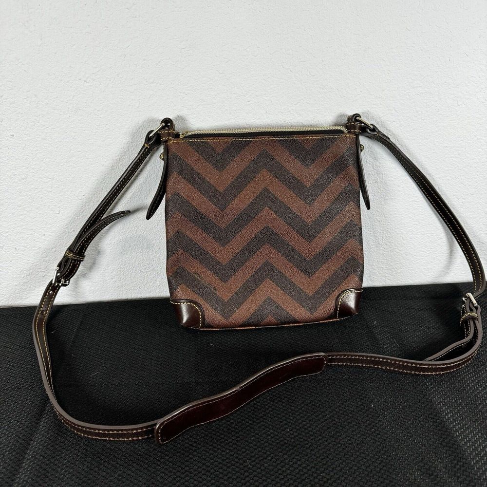 Dooney & Bourke Brown Chevron Print Crossbody - Picture 10 of 16